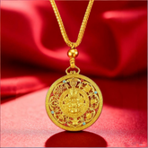 Golden Wealth Mandalas Keychain for Good Luck & Prosperity